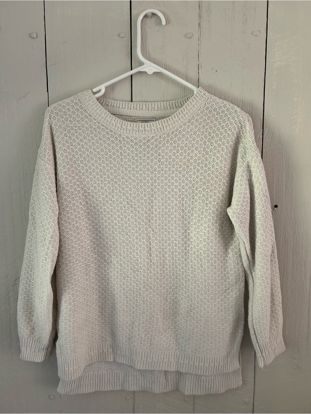 Fat Face Cream Textured Crew Neck Sweater
